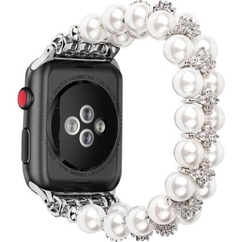 Girl Watch Strap for Apple Watch band 44mm 40mm 38mm 42mm Women Bracelet for iwatch Series 6 5 4 3 2 1 Luxury Strap White