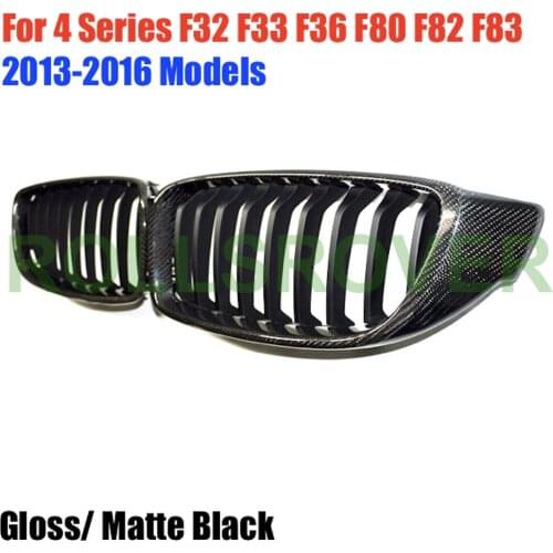 ROLLSROVER Carbon Fiber Front Bumper Grille For 4 Series F32 F33 F36 F80 F82 F83 2013-2016 3 Colors Single Slat