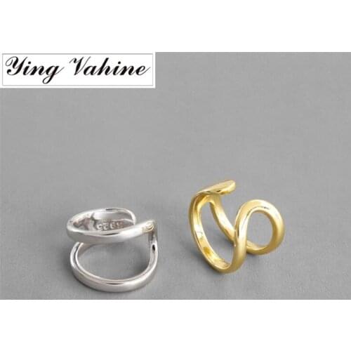Ying Vahine New 1PCS 100% 925 Sterling Silver Two Lines Ear Cuff Clip Earrings for Women