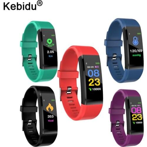 Kebidu Bluetooth ID115 plus Smart Watch Bracelet Wristband Heart Rate Tracker Remote Camera LCD Wristband For iOS Android Phone