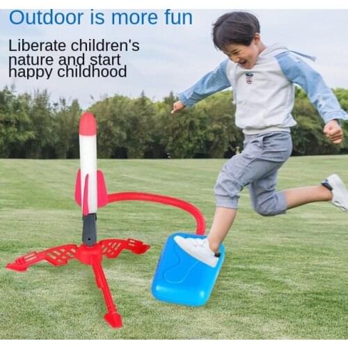 Compressed Air Pedal Rocket Launcher Children Interactive Games Outdoor Led Light Rocket Childrens Sports Toy Festival Gift