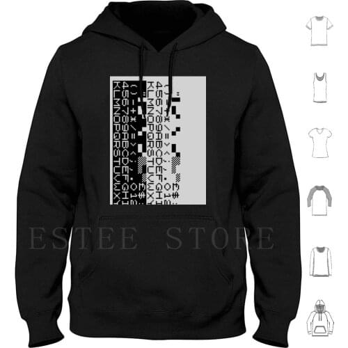 Zx Font Hoodies Long Sleeve Computer Zx80 Zx81 Zx Spectrum Clive Amstrad Kempston Micro Microcmputer 1K 16K 48K 128K