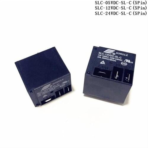 2pcs/Lot SONGLE Power Relay SLC-05VDC-SL-C / SLC-12VDC-SL-C / SLC-24VDC-SL-C 5Pin 5V 12V 24V 30A T91