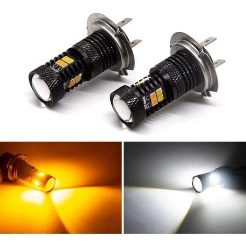 2pcs Fog light H11 LED H7 H8 9005 HB3 9006 HB4 5202 H16 Daytime Running Light car accessories DRL Lamp Dual Colors White