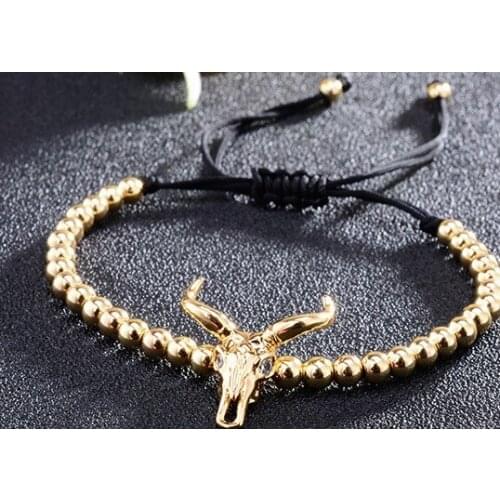 4mm jth4 silver gold cow adjusted micro pave cz zircon cubic zirconia Bracelet macrame Charm Braided Copper Braiding