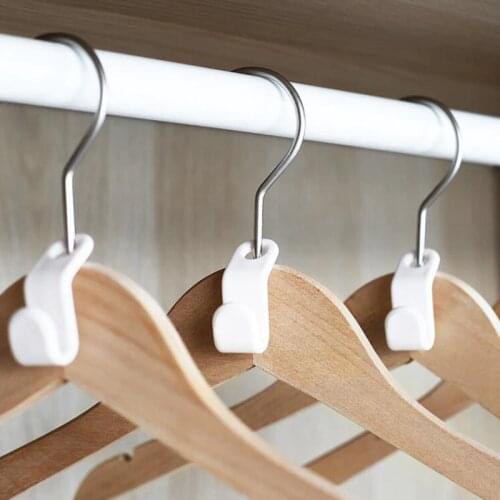 6Pcs/Set For Household Coat Hook Bedroom Storage Organizer Clothing Rack Multi-function Plastic Space-saving Hanger Hook 3Colors