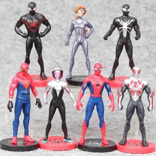 7Pcs/Set 9CM Marvel Avengers Star spider man Action Figure Model Cake Decoration Kids Toys Childrens Brinquedos