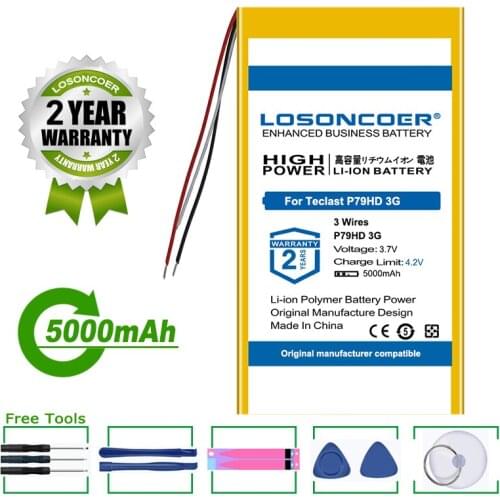 LOSONCOER Battery 5000mAh 3355133 For Teclast P79HD P79HD 3G Tablet Battery