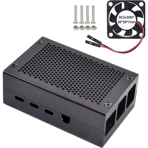 Raspberry Pi 4 Aluminum Case Metal Case with Cooling Fan for Raspberry Pi 4 Model B (Only for Pi 4B)