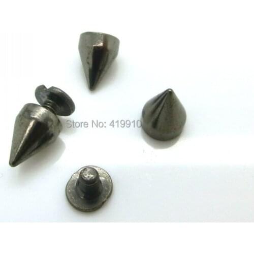 Free shipping -50 Sets Rivets Spike Studs Spots Cone Gunmetal Punk Bag Clothes 10x7mm 7x6mm,J1747