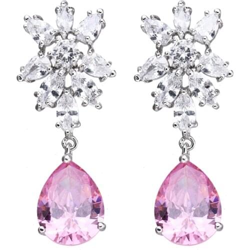 Bettyue Classical Radial Shape Cubic Zircon With Colorful Waterdcrop Stones Ingenious Earring For Women New Trendy Party
