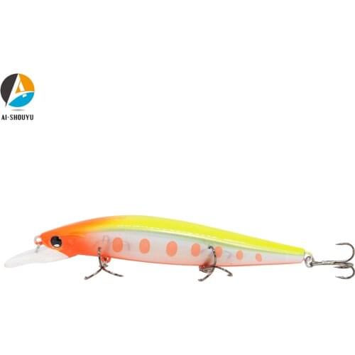 AI-SHOUYU 2pcs New Minnow Fishing Lures 115mm/15.5g High Quality Suspending Hard Bait Crankbait Wobbler Fishing Tackle Leurre