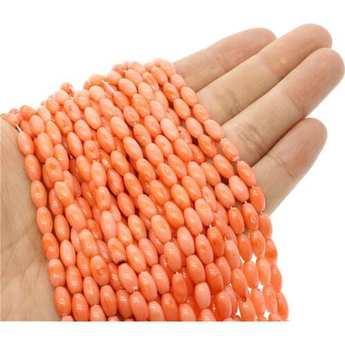 4~10mm Artificial Coral Loose Beads Oval Pink Coral Beadwork for Women Jewelry Finding Make DIY Necklace Bracelet Accessories