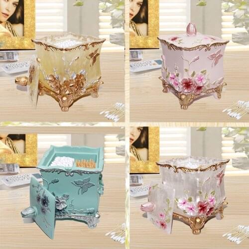 Resin Toothpick Holder Cotton storage box With Lid Toothpick box Covered Toothpick Cans Cotton swab box Home Hotel Accessories