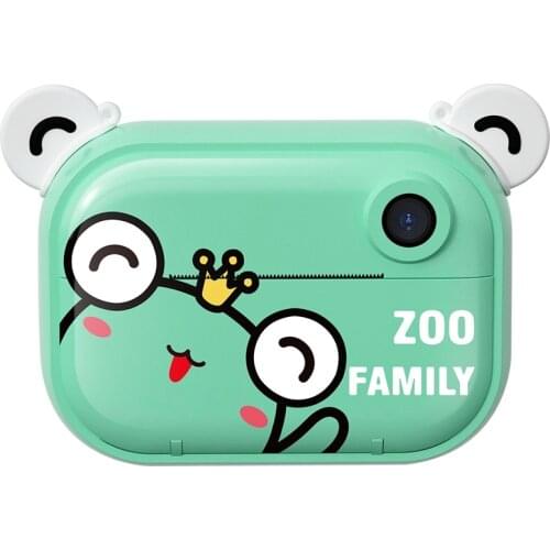 Print Camera Kids Camera Zero Ink Digital Camera with Thermal Printing Paper and Cartoon Stickers Children Toy Camera