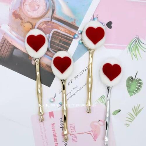 Makeup Brush Powder Brush Blusher Brush ToothBrush Powder Brush Metal Handle Highlighter Heart-Shape Brush Cosmetic Tools