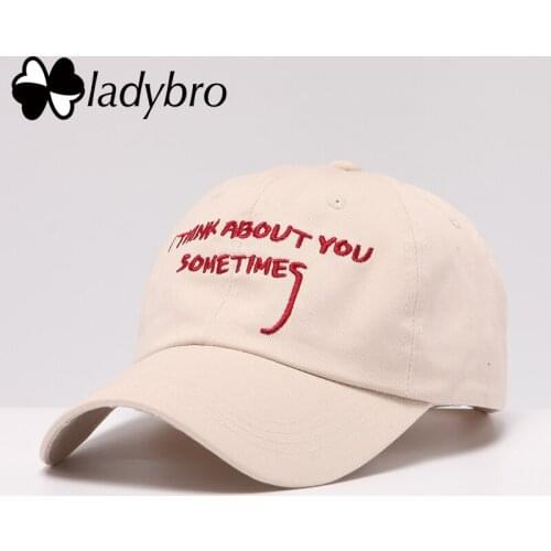Ladybro $4.99 I Think Baseball Cap Women Hat Cap Men Map Dad Hat Letter Embroidery Snapback Hat Bone Female Male Casual Cap