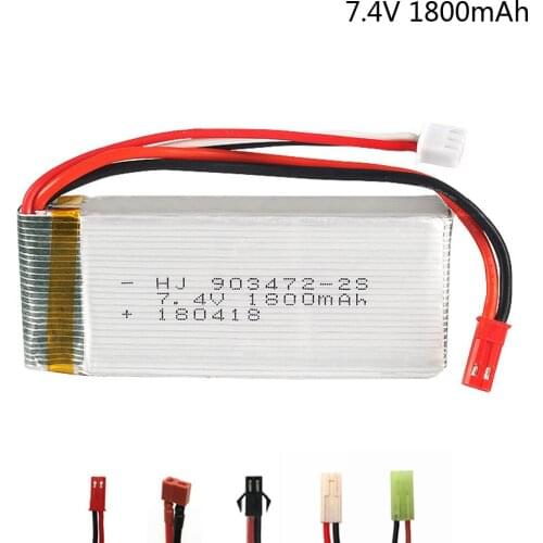 7.4V 1800mAh Lipo Battery For WLtoys L959 L969 L979 L202 L212 Remote control cars Huanqi 955 RC boat 2S 903472 20c toy parts