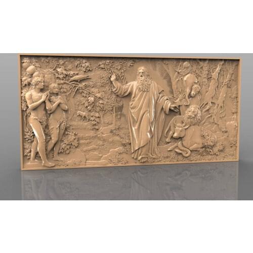 Stl 2.5d 3d vectric aspire cut3d artcam model for cnc carving "Creation of the world " (ES)