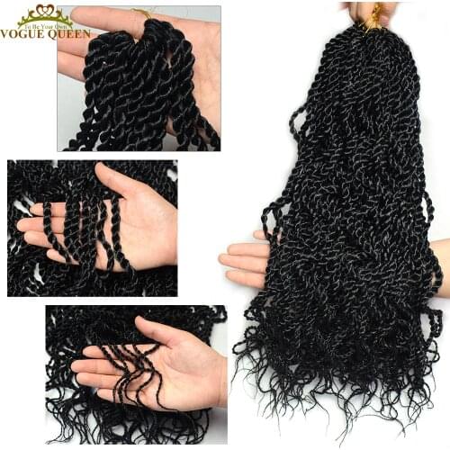 Vogue Queen Wavy Twist Synthetic Crochet Hair Braids Wavy Ends Extension Curly Crochet Twist Braiding Hair 18 inch