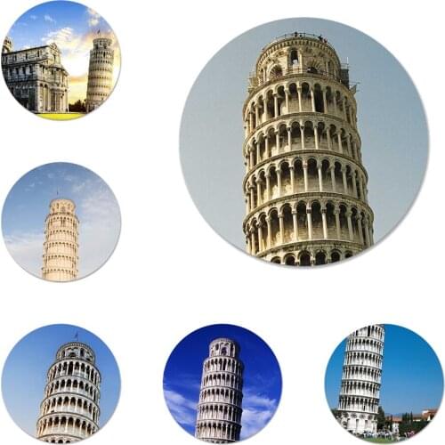 Leaning Tower of Pisa Icons Pins Badge Decoration Brooches Metal Badges For Clothes Backpack Decoration 58mm