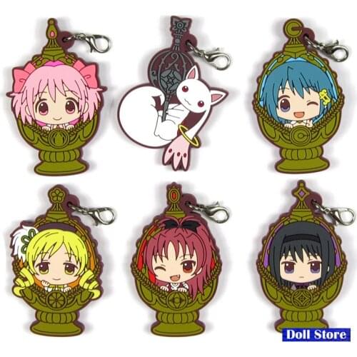Puella Magi Madoka Magica Original Japanese anime figure rubber mobile phone charms keychain strap D212
