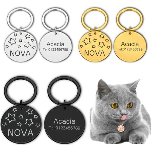 Personalized Pet Collar ID Tags for Cat Dog Custom Name Number Tags for Cat Dog Pet Supplies for Dog Cat Pet Accessories