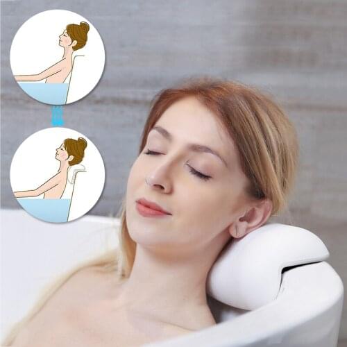 High-end durable self-skinning waterproof massage bathtub pillow,non-slip bath mat, waterproof soft bath pillow with suction cup