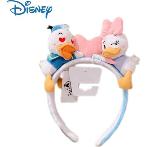 Disney Genuine Donald Duck Cute Plush Dolls Headband Daisy Kawaii Girls Couple Anime Hair Accessories Toys Women Hair Band Gifts