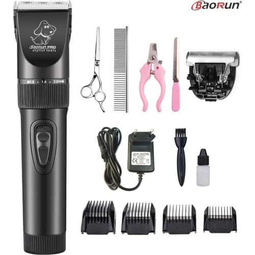 BaoRun Super Quiet Professional Pet Hair Trimmer Electric Rechargeable Cat Dog Grooming Clipper Powerful Shaving Haircut Machine