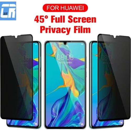 Anti-Spy Tempered Glass for Huawei P30 P20 P40 Lite P50 P40 P30 P20 Pro Mate 20 10 Lite Y9S Protection Privacy Protective Glass