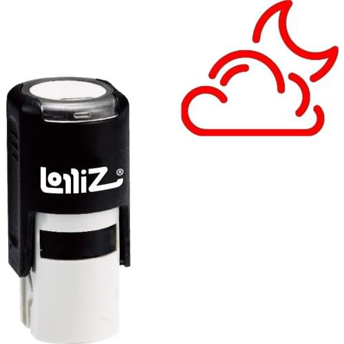 LolliZ Cloudy Night Self-Inking Rubber Stamp - Modern Symbol Series