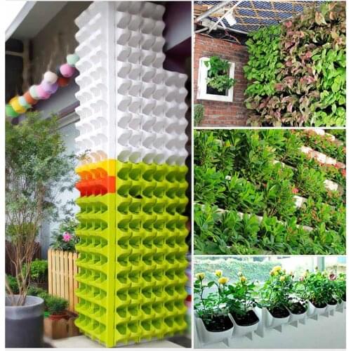 Self Watering Flower Pot Stackable Vertical Planter Wall Hanging Durable For Garden Balcony E7