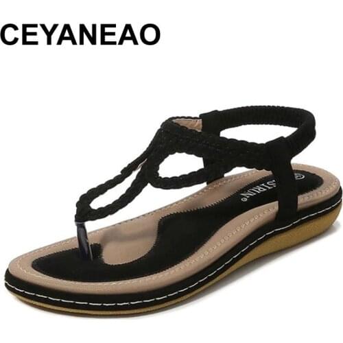 CEYANEAO New Summer Shoes Women Casual Sandalias Mujer Weave Ladies Sandals Female Gladiator Beach Non-slip Ladies Flip Flops