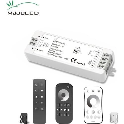 LED Dimmer 12V Switch 5V 24V 36V 8A PWM Wireless RF LED Dimmer Switch ON OFF with 2.4G Remote Dimmer for Single Color LED Strip