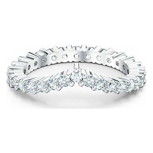 SWA 1:1 New Simple V-shaped Ring Fashion Valentines Day Gift