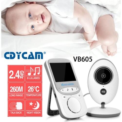 New VB605 2.4 Inch Wireless LCD Video Baby Monitor Radio Nanny Music Lullaby IR Portable 2 way talk Baby Camera Babysitter Safe