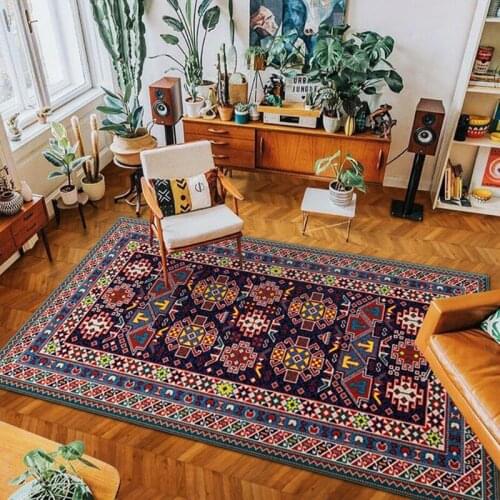 Vintage Mandala Carpet For Living Room Persian Non-slip Rug Home Decoration Bohemian Style Sofa Coffee Table Mat