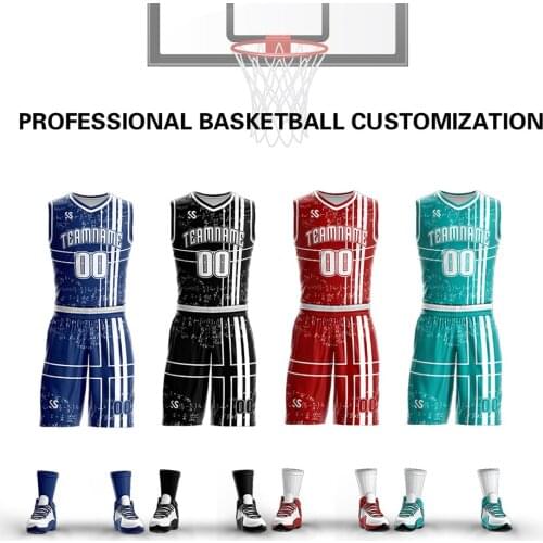 High quality design basketball jerseys Boys breathable custom basketball uniforms cheap college basketball suits DIY set