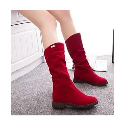 2020 Snow Boots Women Winter Shoes Casual Woman High Boots Black Red Soft Comfortable Female Footwear Black Brown Red