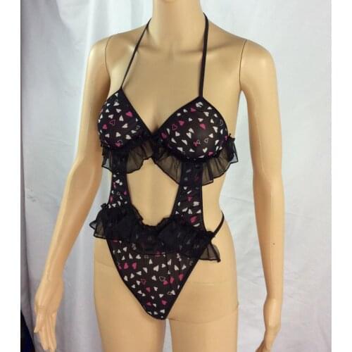 Womens Ladies Sexy Bodysuit String Tie G-string Mesh Swimsuit Thong BS2121