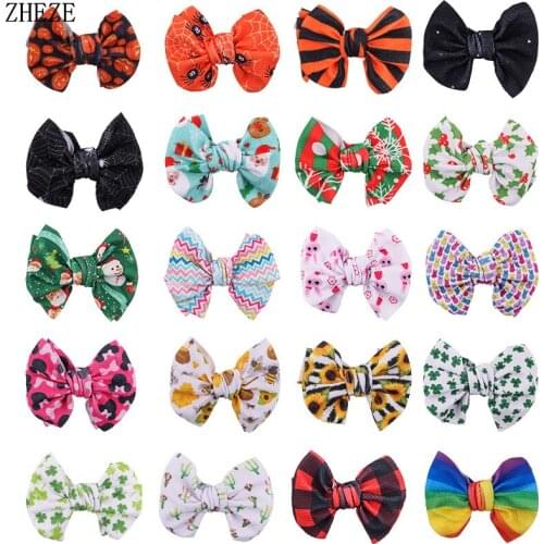 10Pc/Lot 2021 New Trendy 4.5'' Floral Bows Barrette Waffle Fabric Craft Hairpins Women DIY Girls Hair Clips Accessories Mujer
