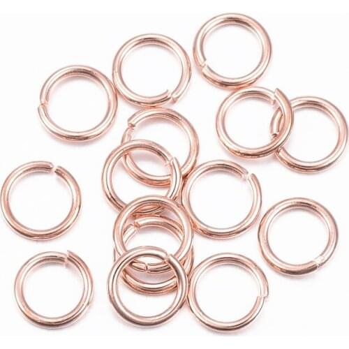 1000pcs 304 Stainless Steel Jump Rings Close Unsoldered Rose Gold Circle Split Rings for Jewelry Making