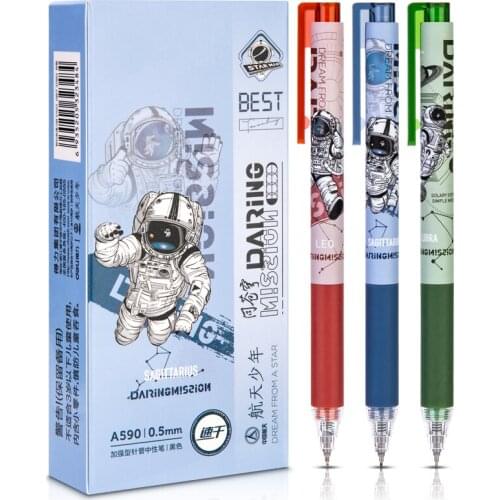 3pcs 0.5mm Astronaut kawaii Gel Pens for Kids Gift Stationery Blind Box Prize for Kids Stationery Cool Rollerball Pen Signature