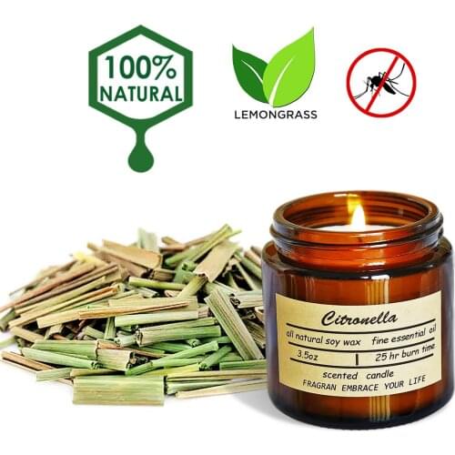 3pcs/set Scented Soy Wax Candles Kit Aromatherapy Jar with Wax Scented of Lemongrass