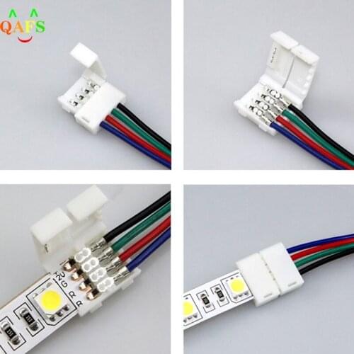 5Pcs 4pin 5050 RGB LED Strip Extension Connector Cable Wire Clip