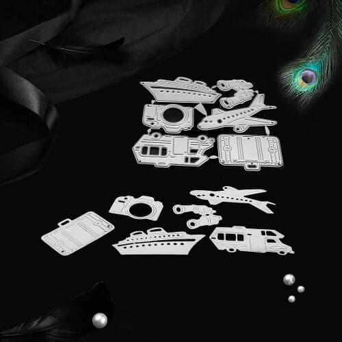 6PCS/SET Travel Metal Cutting Dies Stencils Scrapbooking Decorative Embossing Folder Carbon Steel Paper Card DIY Die Cuts