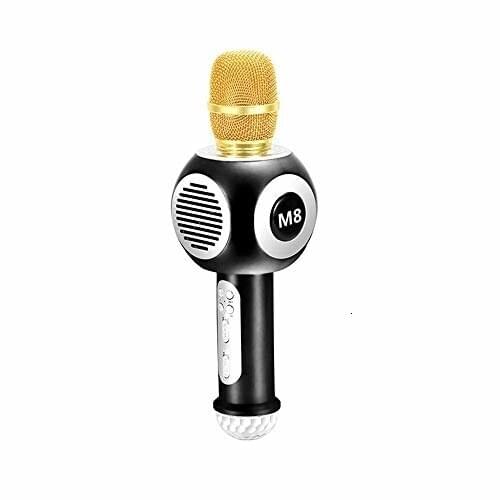 Wireless Karaoke Microphone, M8 with LED Light Built-in Bluetooth Speaker Portable Handheld Phone Karaoke Microphone