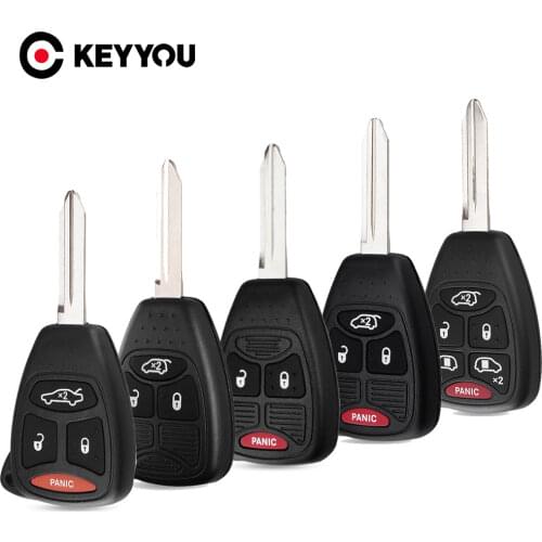 KEYYOU 2/3/4/5 Button Remote Car Key Shell Case For Chrysler 300 Aspen Dodge Dakota Durango For Jeep Grand Cherokee Commander