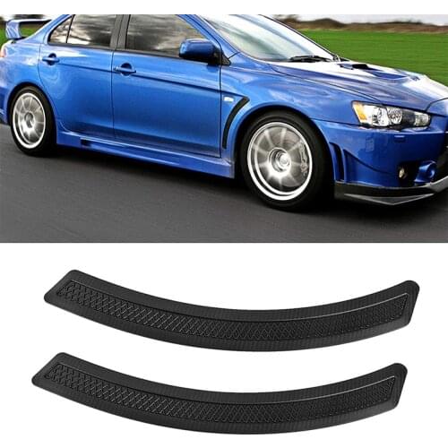 Pair Car Fender Side Vent Cover Trim Strip Black For Mitsubishi Lancer EX EVO V3 V5 V6 2008-2015